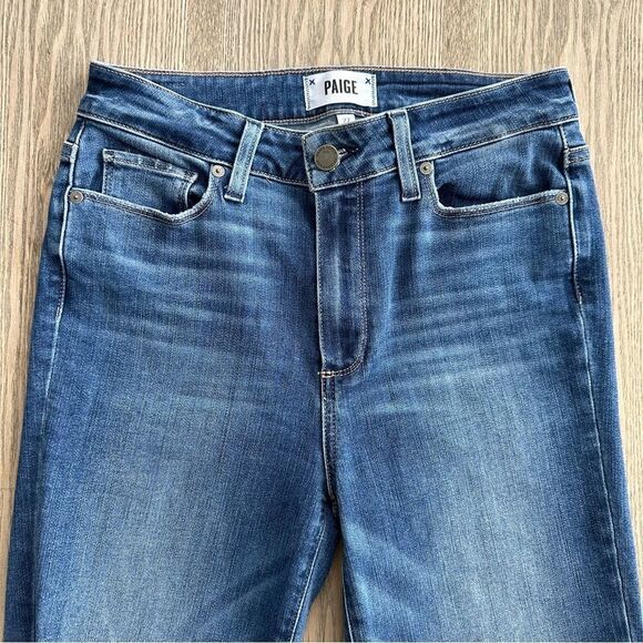 PAIGE | HOXTON SLIM CROP High-Rise Jeans w/Chopped Fray Hem In "CROATIA", Sz 27 - Picture 2 of 9